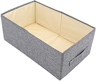 Homo Trends Wardrobe Storage Organiser Fabric Storage Box Grey Resistant Foldable Storage Baskets for Clothes, Office Products and Other Sundries (41CM x 24CM x 17CM)