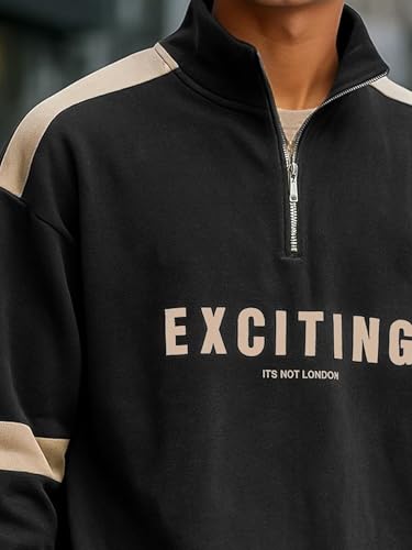 Image of Jump Cuts || Mens || Printed || High Neck || Half Zipper || Full Sleeve || Cotton Blend || Polo T-Shirt