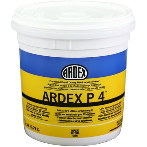 Ardex P4 Pre-mixed, Single-component, Rapid-drying, Multi-purpose Primer 1 Gallon Pail (3.79 L) for Interior and Exterior Use, for Ceramic Tile and Natural Stone Tile Flooring Underlayment Cover