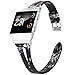 Wearlizer BackWhite Leather Band Compatible for Fitbit Ionic Bands Women Men, Genuine Leather Replacement Band Compatible with Fitbit Ionic Small Large (Flower-BackWhite)