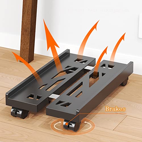 Soporte móvil para CPU ajustable en ancho, con 4 ruedas caster, para torre de computadora, ideal para PC gamer (Negro, 40 × 22–35 × 7 cm) miniatura 5