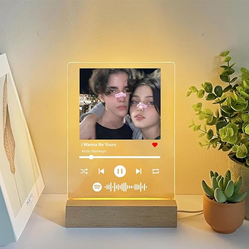 PB TECH Personalised from Spotify Plaque LED Light Acrylic Music Plaque with Photo Personalised Gifts for Him Her Women Men Valentine's Day Christmas Anniversary Birthday Mothers Day - Image 2