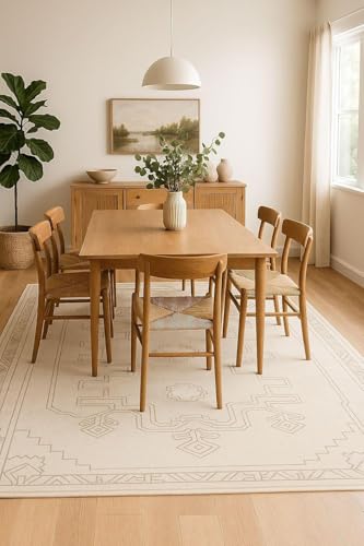 Artisanal Beige Wool Luxury Oversized Area Rug 10X14 Feet Hand Tufted Contemporary Carpet for Grand Living Room Drawing Room Hall Decor
