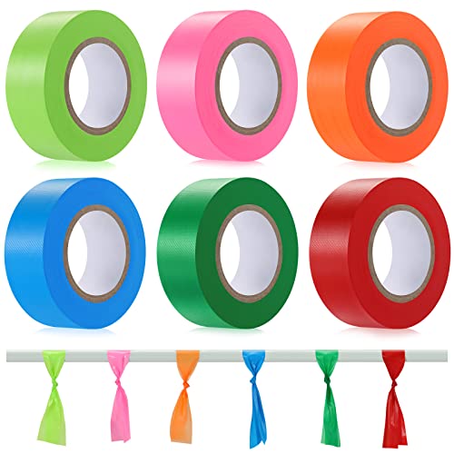 Ruban de marquage au néon haute visibilité : lot de 6 rubans de signalisation non adhésifs