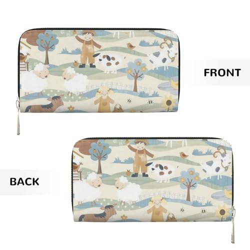 Leather Hand Wallet for Mothers Day Women Card Holder Large Capacity Credit Wallet with Zippering Pasture3