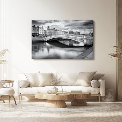 Cuadro sobre Lienzo 60 x 40 cm, Moderno Arquitectura De Puente De Piedra Moderno Cuadros Decorativo Disponible En Varios Tamaños Gris Sin marco 1 artículo Lienzo no Tejido Cuadro Decoración