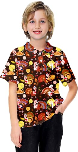 AOBUTE Kids Fourth of July Polo Shirt American Flag Golf Tee Shirts Short Sleeve Patriotic Outfits 3-14 Years2