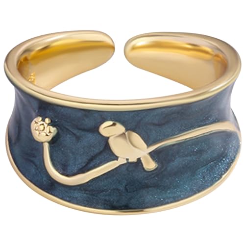 ODHLMFQ Bird Bracelets Jewelry Women Fidget Ring Ladies Teen Girl for Girly Retro Decor Vintage Rings Decoration Copper