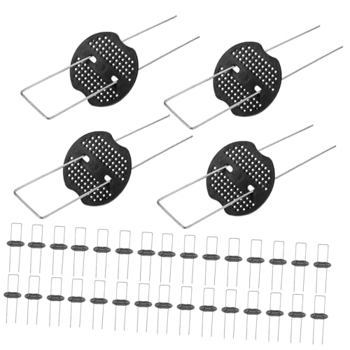 MOTHNUR Estacas para Jardín con Arandelas de Plástico Reforzado Clavos para Fijación de Malla Antihierbas Césped Artificial y Huerto para Asegurar Toldos y Riego