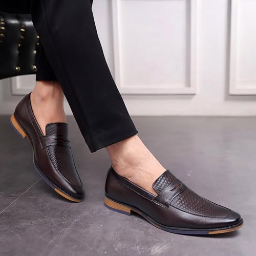 Image of ARAMISH Men's Genuine Leather Slip On Loafer Shoes