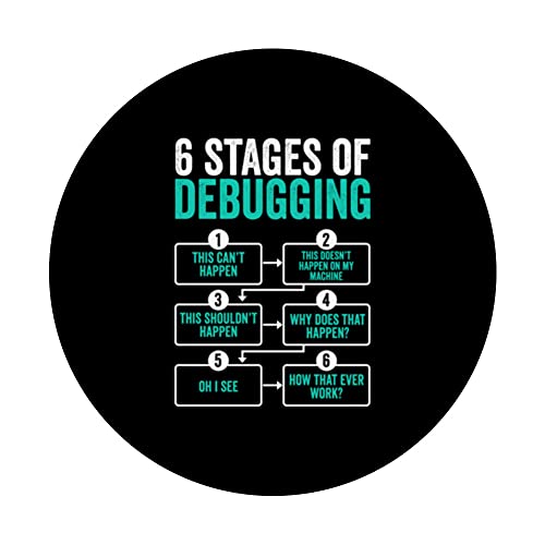 Debugging Full Stack Coder Software Developer PopSockets Swappable PopGrip, Black - Image 3