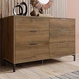KOMHTOM - Cajonera con 6 cajones, estilo industrial (roble oscuro-B)