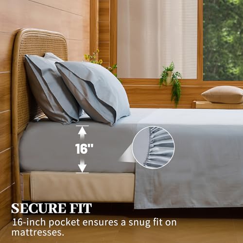 Image of Bedlifes 1000TC Egyptian Cotton King Sheets, 4Pcs, 16 inch Deep Pocket
