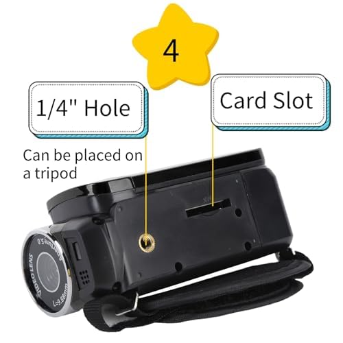 Kamera Wideo, 16x 1080P 30FPS Vlogging Camera Recorder z 2,7-calowym Obrotowym Ekranem TFT, światłem Wypełniającym, Wbudowanym Głośnikiem, obsługą 32 GB, na ślub w Podróży (Czarny)