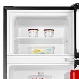 Fridgemaster MTM48120EB 48cm Freestanding Top Mounted Fridge Freezer - 124-litre capacity with Adjustable Thermostat - Reversible Door - LED Lighting- 4 Star Freezer Rating - White - E Rated - Image 5