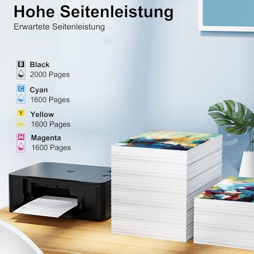 963xl Multipack Patronen Kompatibel für HP 963 963XL druckerpatronen für Officejet Pro 9010 9012 9013 9014 9015 9016 9018 9019 9020 9022 9023 9025 9026 (‎‎‎‎‎‎‎963xl, 4er-Pack)