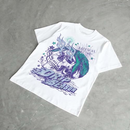 DopeSkill Graphic Tee Streetwear Hip Hop Hypebeast Street Style Unisex T-Shirt Sneaker Colour Matching Shirts Horror Skull4