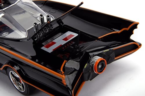 Image of Batmobile Working Lights with Batman and Robin Figures, 1966 Classic TV Series - Jada 98625 - 1 /18 Scale Diecast Model Toy Car