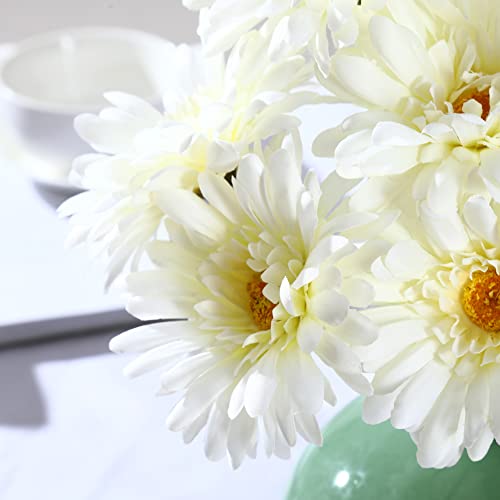Topia Artificial African Daisies Flowers African Daisy Silk Flowers Artificial Gerbera Daisies Pack Of 10 (White) #TOP4