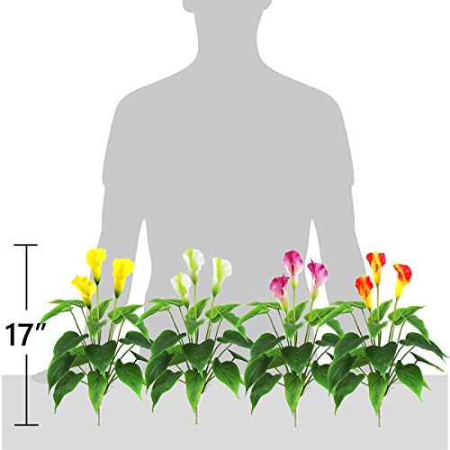 Artificial Flower 17 Inches Calla Lily Silk Plant Fake Bonsai Flowers Greenery Plants For Indoor Outdoor Home Office Bedroom Table Centerpieces Party Decoration 2 Pack (Purple, 2) #TOP1