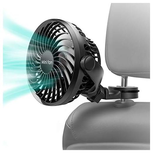 COMLIFE Baby Car Fan, 2200mAh Battery Powered Portable Car Air Circulator Fan, Powerful Quiet 4 Speed 360° Rotatable Backseat Car Fan for Sedan SUV RV, Must Have for Baby in Summer