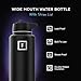 IRON °FLASK Camping & Hiking Hydration Flask with Straw, Wide Mouth Insulated Stainless Steel Sports Water Bottle - 32 oz Midnight Black