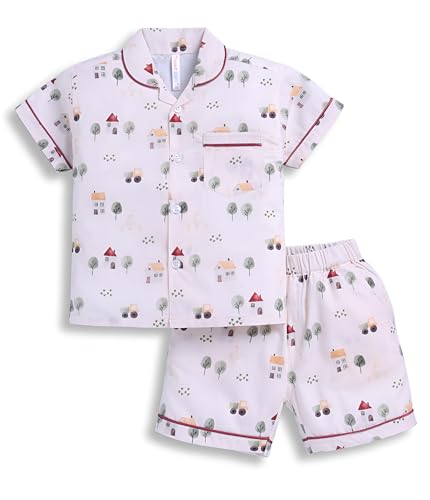 Image of Toonyport Kids Cotton Print Pyjama Set, Short Sleeve Shirt with Shorts