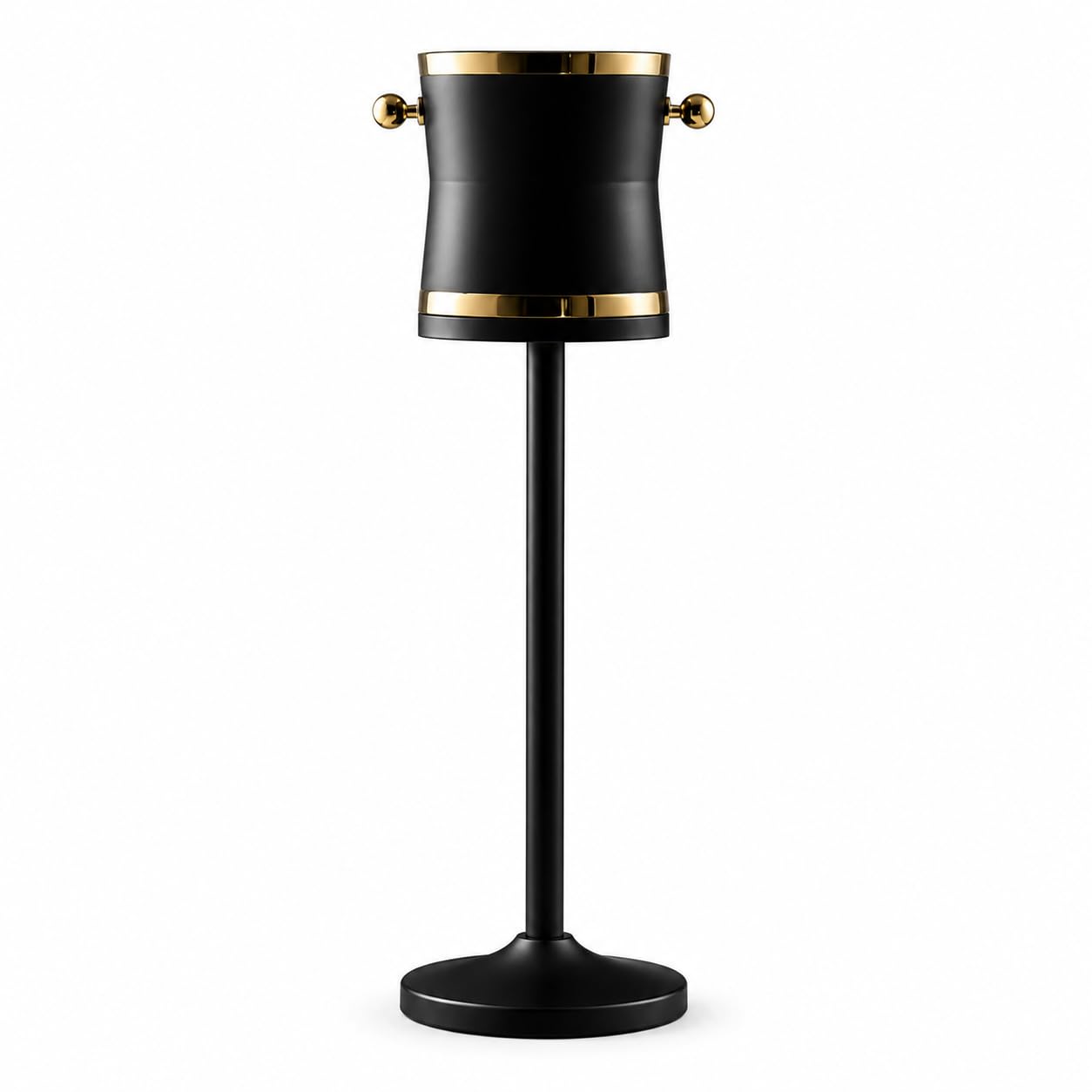 Enfriador de vino de acero inoxidable con soporte, cubo de hielo para eventos y entretenimiento en casa, soporte de 69 cm, cubo de 19,8 x 22 cm, diseño duradero y elegante