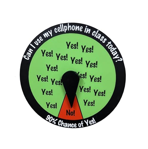 MunnyGrubbers - No Cellphone Sign - Always Lands on No - Hanging Sign - Funny Novelty Meme Toy - Fortune Wheel - Teacher Gift - (No Cellphone)