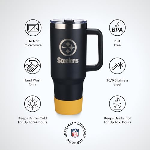 Image of The Memory Company Officially Licensed NFL - Pittsburgh Steelers 46oz Game Day Tumbler with Laser Engraved Team Logo