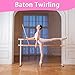 Quynhni Dance Baton,Batons for Twirling 29 inches Stainless Steel Material Gymnastics Wand with 2 Dance Ribbons and Anti-Slip Tape Suitable for Beginners Silver and Pink (1, Pink, 29)