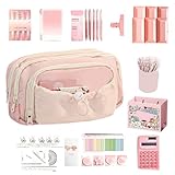 Generisch Niedliche Schulbedarfsartikel - Hundemotiv Große Kapazität Ästhetischer Federmäppchen - Schulbedarf Set | Für Basteln Kosmetik Stifte Klassenzimmer Büro Reisen Schüler Jugendliche