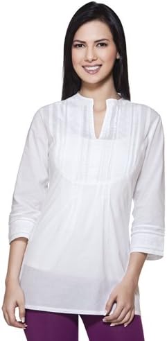 Womens Indian Ethnic Casual Kurta Tunic with Hakoba Embroidery