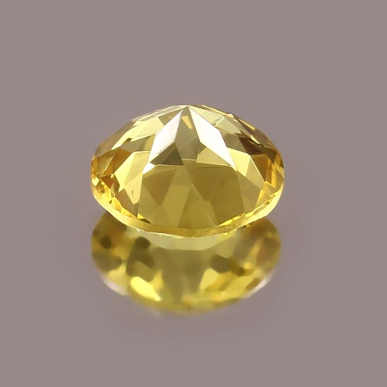 Saphir jaune de Ceylan véritable 10 mm pour remplacer une pierre perdue - 5