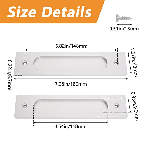 MOROBOR 180MM Rectangual Recessed Sliding Door Pulls - Image 2