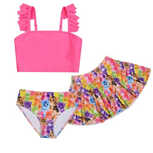 Image of CHILDRENSTAR Girls Tankini Swimsuit with Skirt 3 Pieces Bikini Bathing Suit