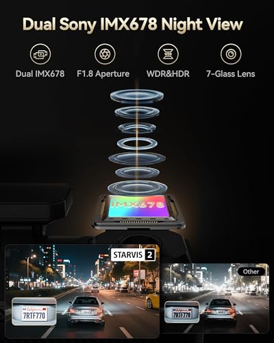 Image of REDTIGER 4K+4K Dash Cam Front and Rear, Dual STARVIS 2 IMX678 Sensor, 5.8GHz WiFi APP Control Car Camera with Built-in 128GB, Voice Control, 4'' Touch Screen, HDR Night View, 24 /7 Parking Mode(F77)