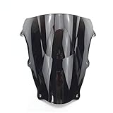 Double Bubble for Suzuki SV650 SV650S 2003-2012 SV1000 SV1000S 2003-2008 Windshield WindScreen SV 650 1000 650S Wind Screen Spoiler (Color : Black)