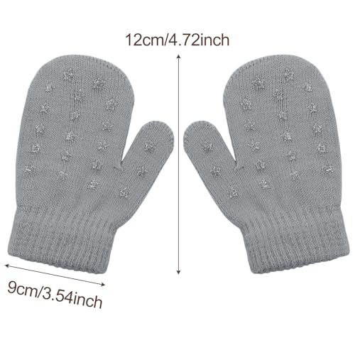 Toddler Baby Winter Hat Scarf Gloves Set Double Pompom Infant Boys Girls Beanie Hat with Warm Knitted Gloves 1-5 Years4