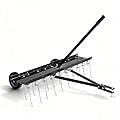 EAGWON Tow Behind Dethatcher, 40-Inch Tow Lawn Dethatcher with 20 Spring Steel Tines, Lawn Dethatcher Rake Compatible with ATV & Mower, Tow Behind Lawn Rake with Lift Handle for Garden, Farm & Grass