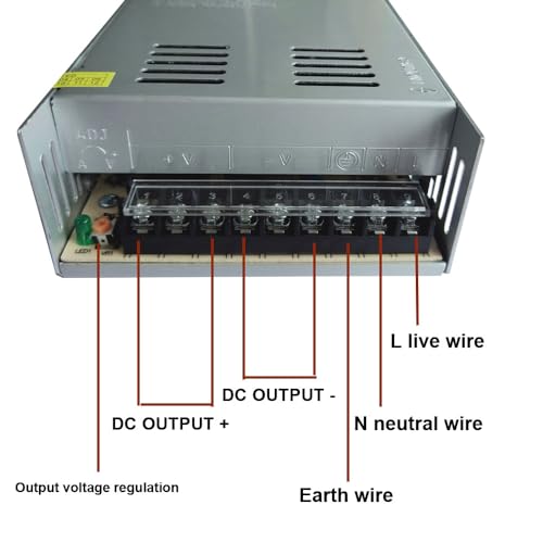 AC 110V/220V to DC 12V 40A 480W Universal Regulated Switching Power Supply Adapter Transformer Driver Converter for LED Strip Light, CCTV Security Camera System, Computer Project, black2