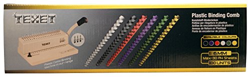 Texet 78245r 6 mm 30 Blatt für Plastikbindung Kämme 21 Ring rot 100 Stück