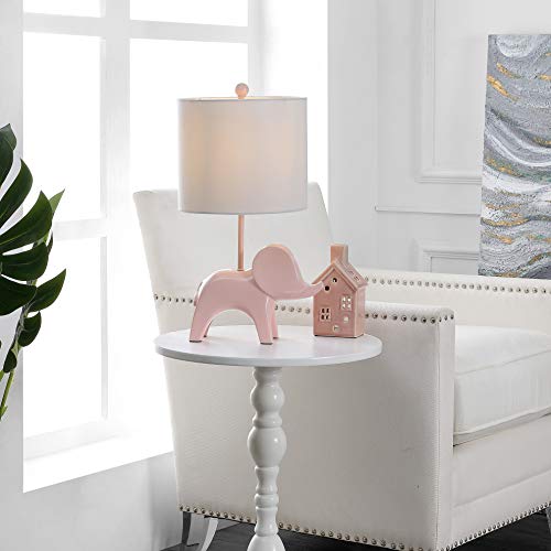 Image of Safavieh Kids Lighting Collection Ellie Elephant Pink Ceramic 20-inch Bedroom Living Room Home Office Desk Nightstand Table Lamp (LED Bulb Included)