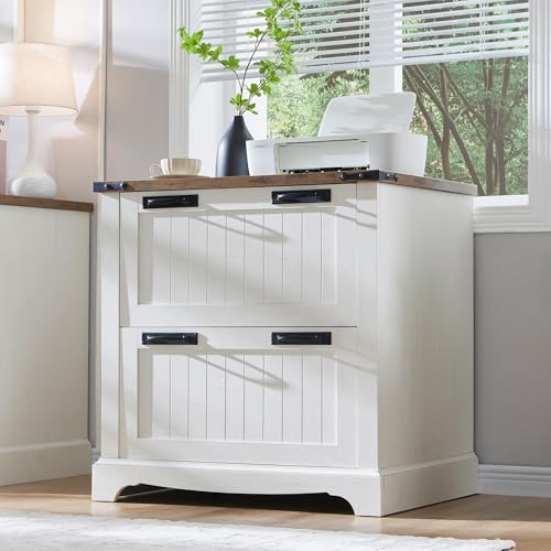 RedLemon Farmhouse Filing Cabinets with 2 Drawers, 30' File Cabinets with Hanging File Folders for...