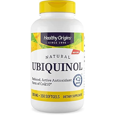 Healthy Origins Ubiquinol (Active Form of CoQ10), 200 mg - Activated Form of CoQ10 - Kaneka Ubiquinol Supplements for Heart Health & Antioxidant Support - Gluten-Free & Non-GMO - 150 Softgels Cover