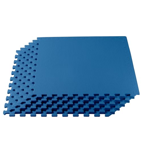 We Sell Mats 3/8 Inch Thick Multipurpose Exercise Floor Mat with EVA Foam, Interlocking Tiles,...