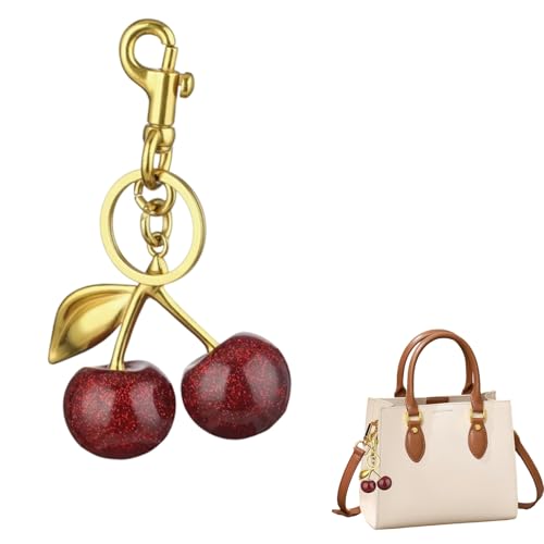 WGCHAIE Kirsch-Schlüsselanhänger, Kirsch Anhänger für Taschen, Kirsch Bag Charm, Kirsch- Accessoire Für Damen Geldbörsen, Taschen, Handtaschen, Brieftaschen, Rucksäcke