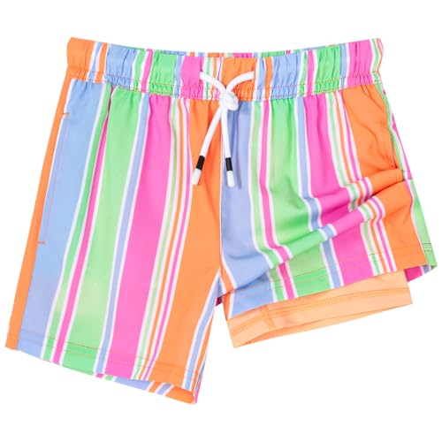 Image of SURF CUZ Boys Swim Trunks with Boxer Brief Liner Toddler Boy Stretch Swimsuit Shorts Quick Dry Swimming Trunks Bathing Suit