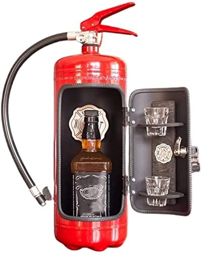 Mini bar extincteur fantaisie en forme d'extincteur - Décoration en forme d'extincteur - Pour amateurs de whisky, pompier, fait à la main