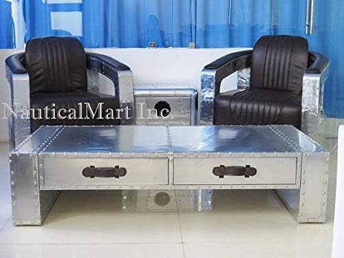 NauticalMart Mayfair Steamer Trunk 2-Drawer Desk